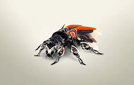  变形艺术 反射 机器人 昆虫 简单背景