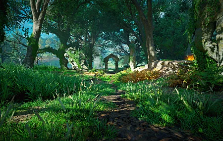 刺客信条:瓦尔哈拉 育碧 游戏CG 屏幕截图 森林 树木