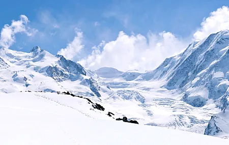 冬天 山脉 自然 风景 冰 寒冷 户外 雪峰  电脑壁纸 4K壁纸