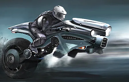 未来主义 摩托车 汽车 