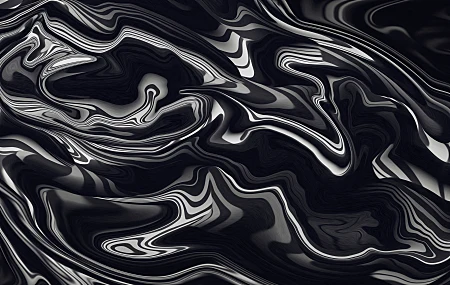抽象 形状 流体 液体 图稿 AI艺术 单色 错觉 黑色 电脑壁纸 8K壁纸
