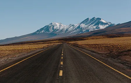 山脉 道路 风景 自然 风景 电脑壁纸 4K壁纸