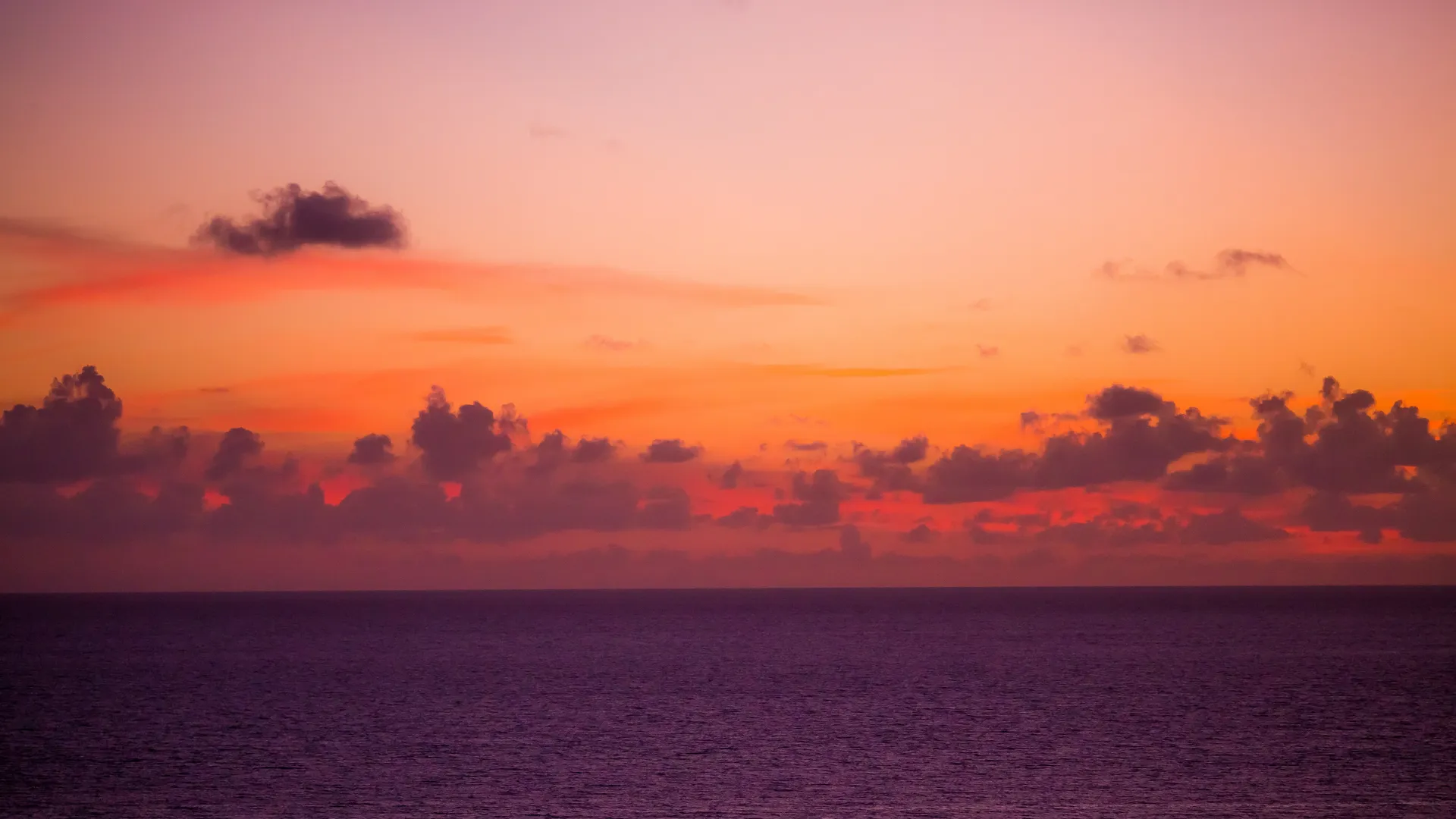 大海 橙色 天空 自然 地平线 夕阳 电脑壁纸 4K壁纸