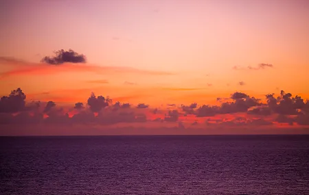 大海 橙色 天空 自然 地平线 夕阳 电脑壁纸 4K壁纸