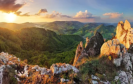 自然 山脉 风景 石头 阳光 电脑壁纸 4K壁纸