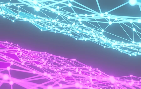  抽象 AI艺术 霓虹灯 线条 粉色 青色  电脑壁纸 4K壁纸