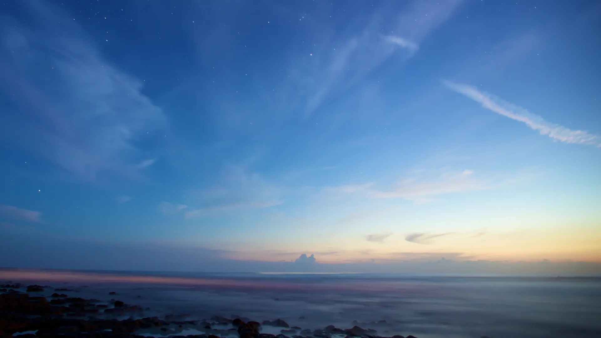 天空 地平线 星星 风景 自然 户外 蓝色  电脑壁纸 4K壁纸