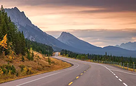 风景 森林 道路 山 云 自然 树  电脑壁纸 4K壁纸