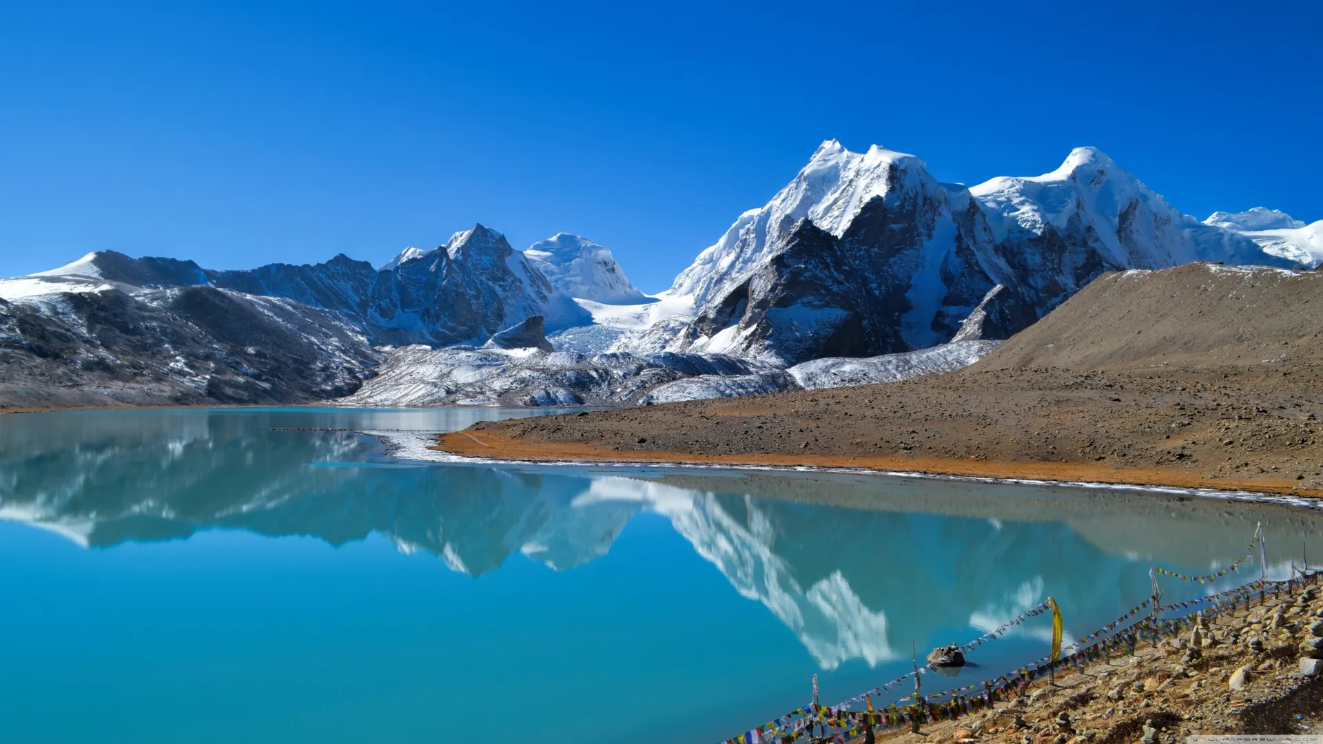 山 湖 雪 风景 自然 水 反射 户外 雪峰 天空  电脑壁纸 4K壁纸