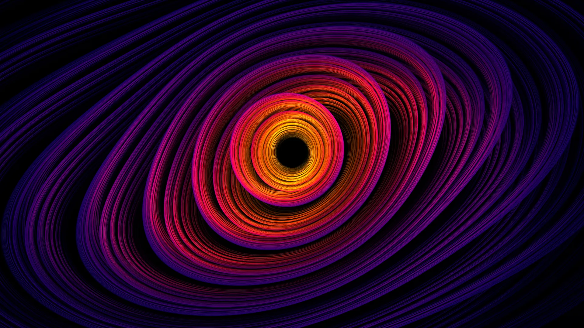 抽象 螺旋 AI艺术 形状 蓝色 紫色 黄色 数字发光 漩涡  电脑壁纸 4K壁纸
