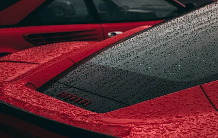 法拉利 水滴 景深 红色 雨 季风 意大利汽车 