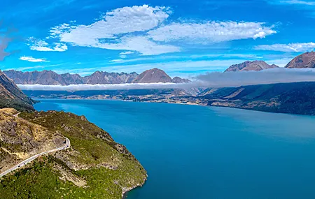 风景 新西兰 自然 水 天空 云 山 路  电脑壁纸 4K壁纸