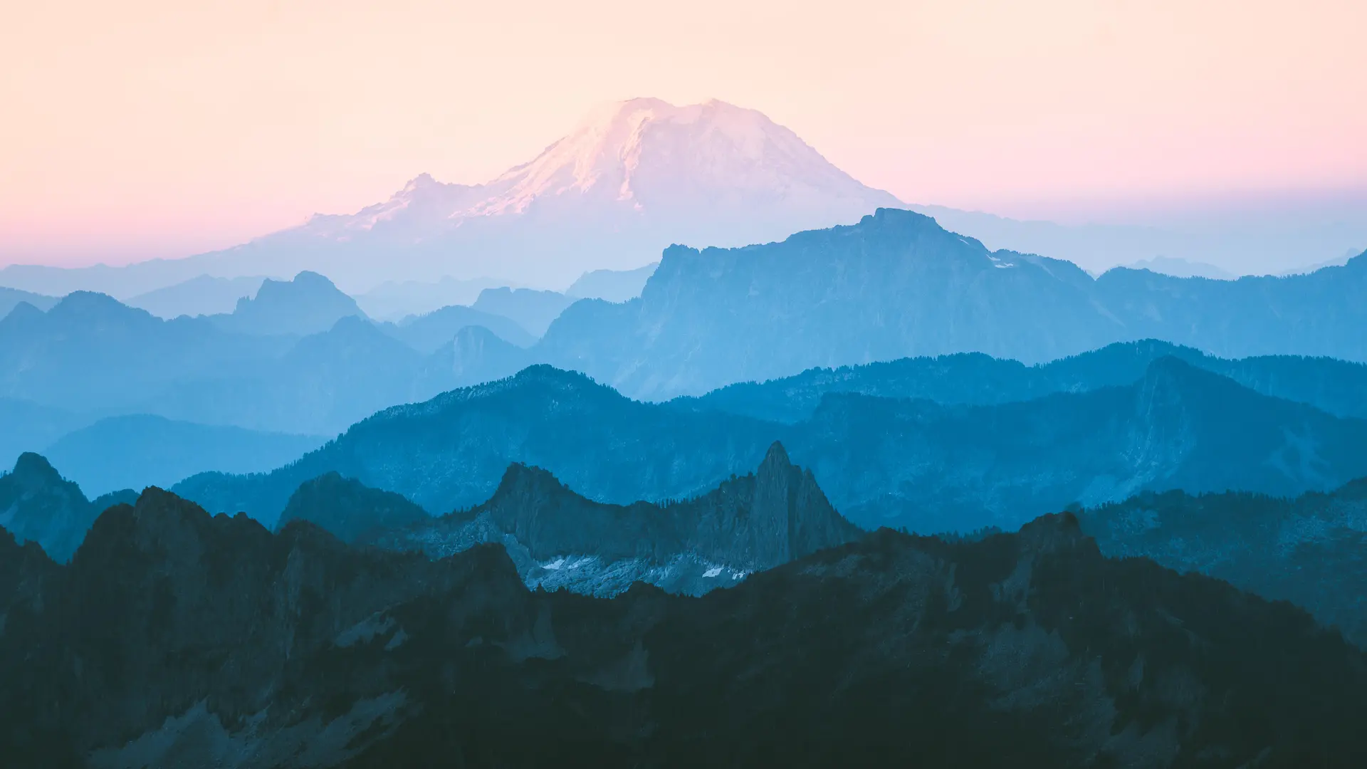 风景 山脉 自然 黑暗 天空 蓝色 全景  电脑壁纸 4K壁纸