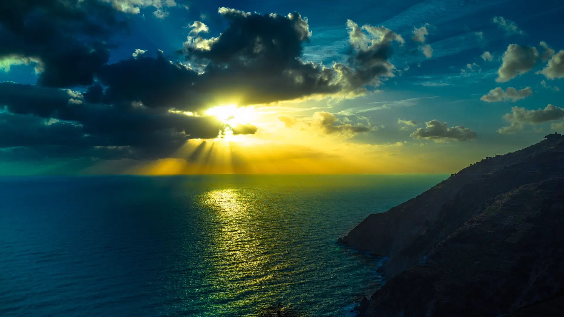 风景 日出 海洋 天空 黑暗 地平线 海岸 阳光 自然  电脑壁纸 4K壁纸