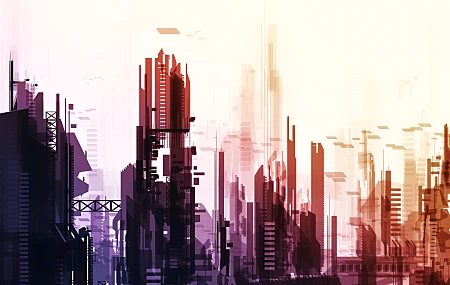 未来主义城市 AI艺术 概念艺术 城市景观 未来主义 极简主义 简单背景  电脑壁纸 4K壁纸