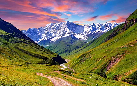 自然 丘陵 雪 山脉 风景 雪山 4K壁纸