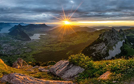 自然 景观 日出 日落 山 4K壁纸