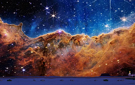 詹姆斯·韦伯太空望远镜，太空，宇宙，辛普森一家，荷马·辛普森，数字艺术，星星，星云，伽利，电脑壁纸，4K壁纸