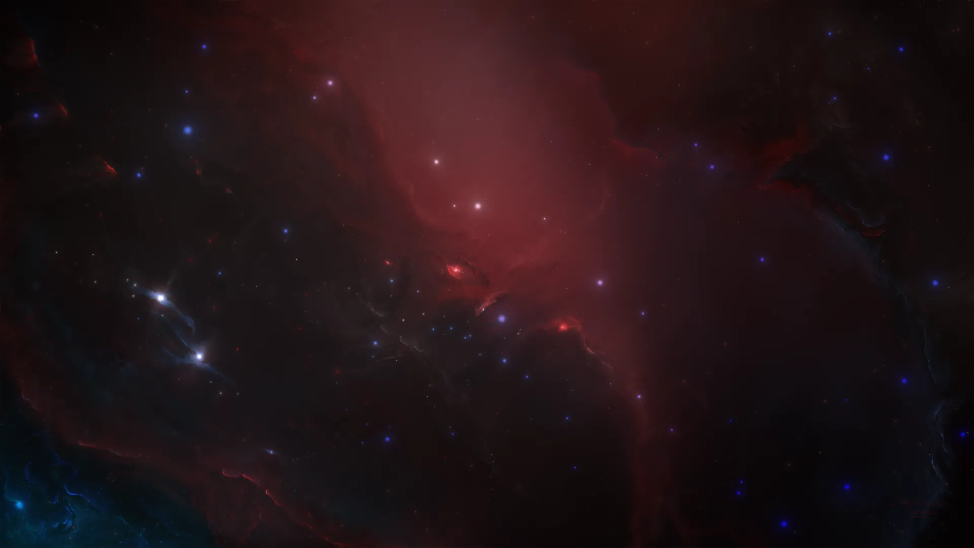 星际科技，太空，星云，红色，宇宙，恒星，电脑壁纸，4K壁纸