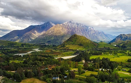 风景 自然 山 树 云  4K壁纸