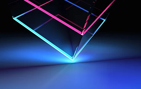 霓虹灯 立方体 抽象 AI艺术 插图 极简主义 