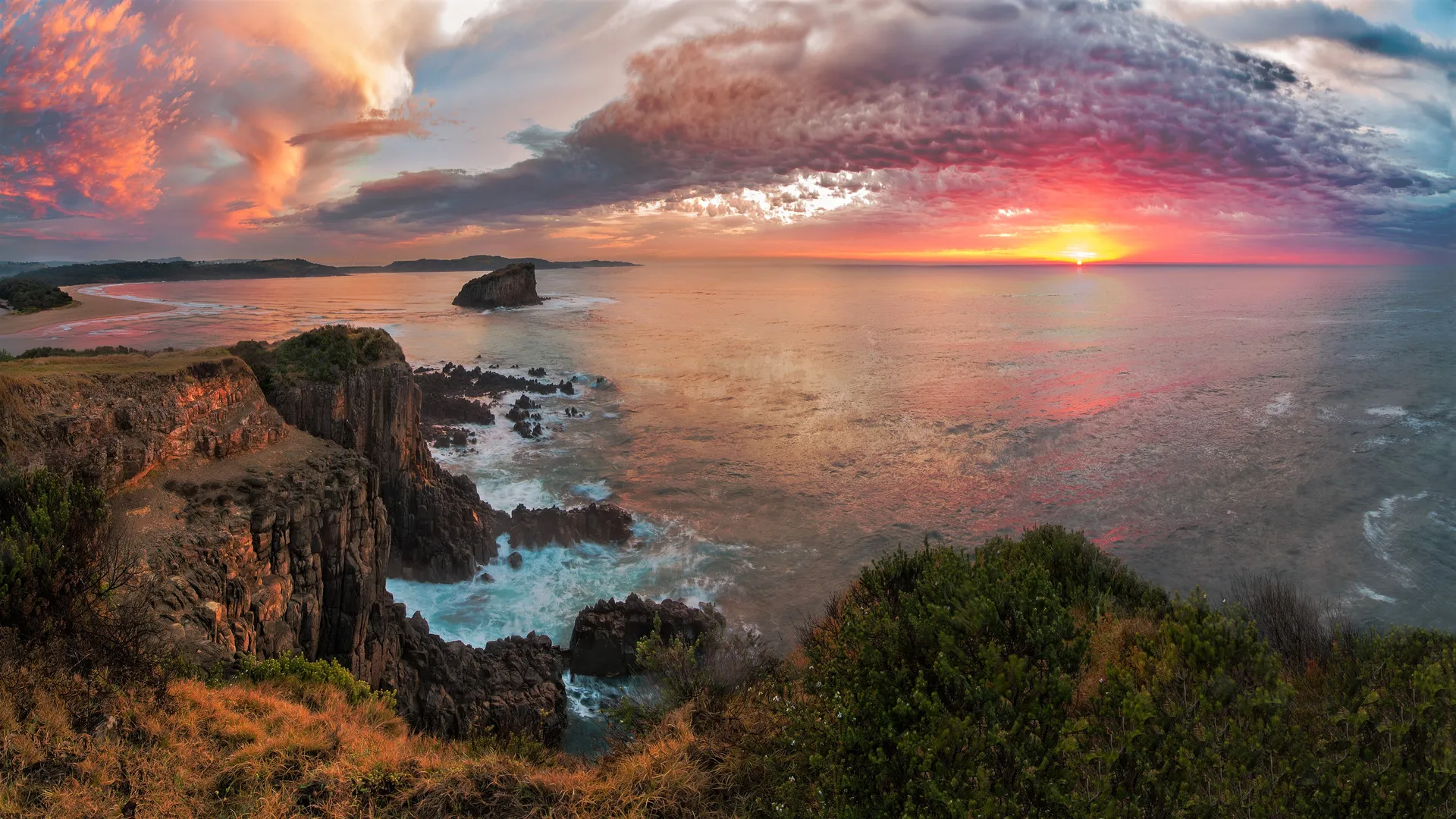 风景 自然 海洋 天空 云 海岸 波浪 悬崖 