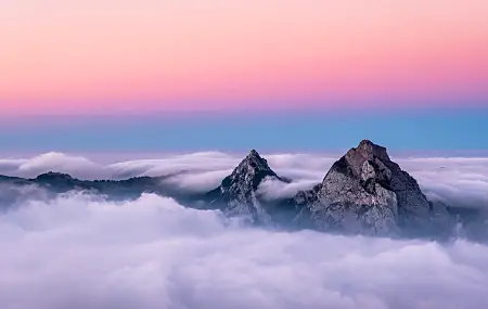 紫色天空 自然 山脉 云 风景 