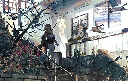 原创 人物 库卡 动漫 女孩 插图 万圣节 4K壁纸