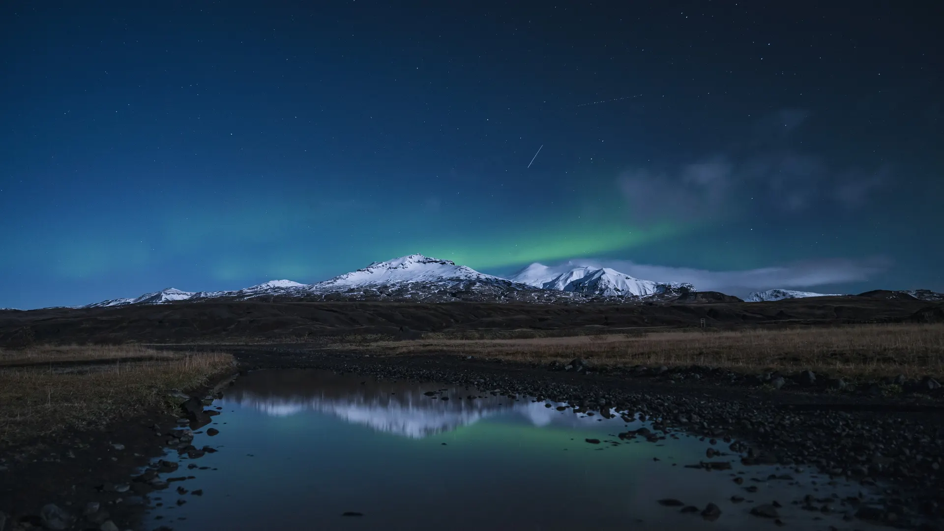 山 雪 风景 繁星 星星 4K壁纸