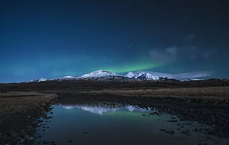 山 雪 风景 繁星 星星 4K壁纸