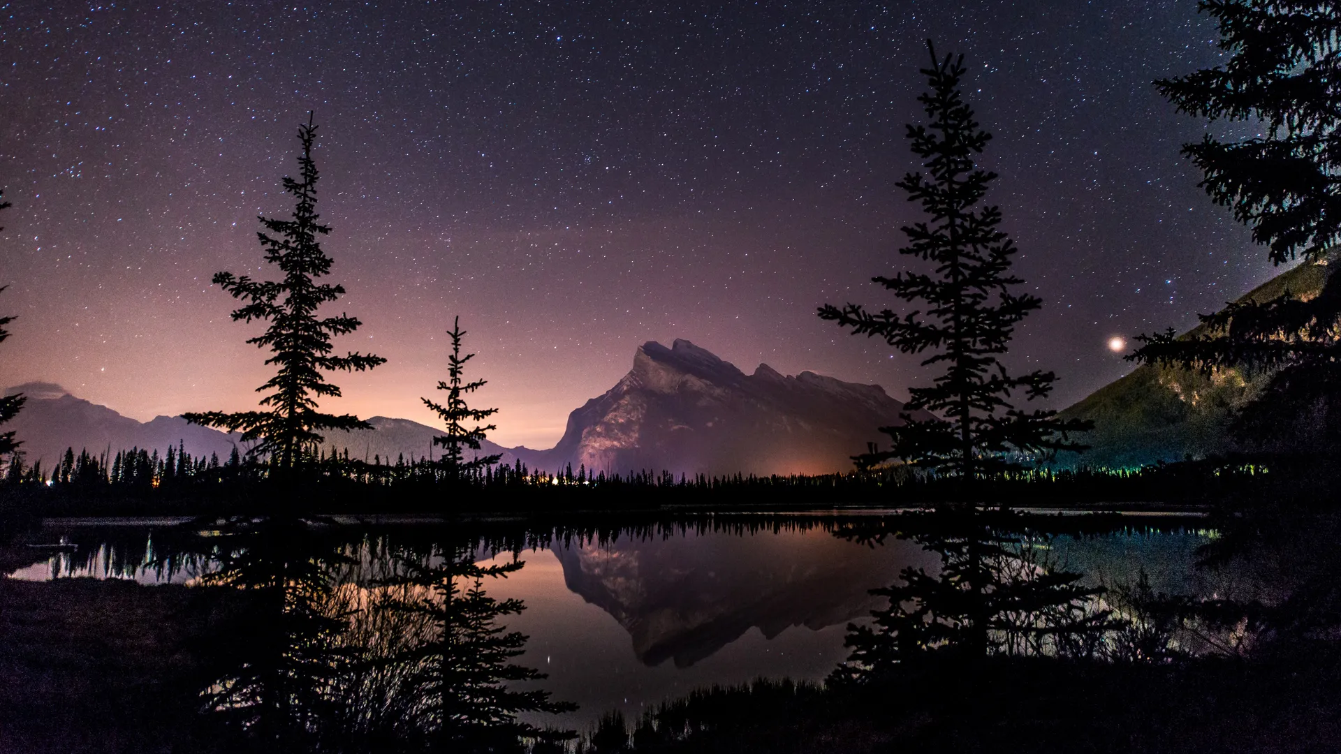 风景 星夜 湖 暮色 夜 