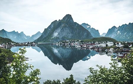 风景 自然 山脉 挪威 罗福滕群岛 