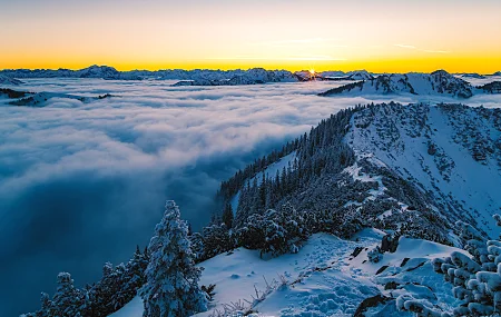 自然 户外 冬季 山脉 风景 太阳 雪峰 雪山 