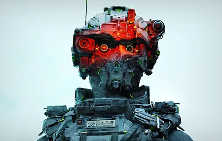 士兵 AI艺术 机器 机器人 半机械人 未来主义 科幻 概念艺术 简单背景 