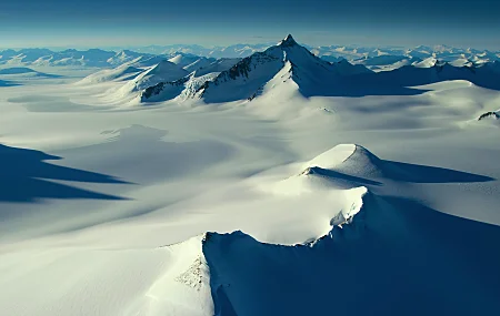 山顶，雪峰，雪，寒冷，白色山脉，电脑壁纸，4K壁纸