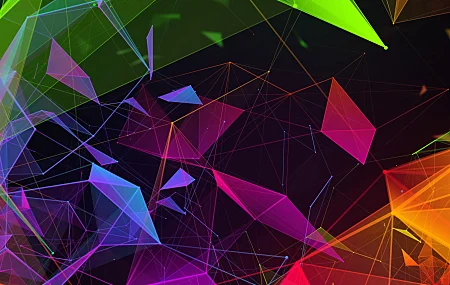AI艺术 原图 插图 抽象 矢量 彩色 绿色 粉色 橙色 紫色 蓝色 矢量艺术 矢量图形 网络 网络空间 几何 几何图形 线条 