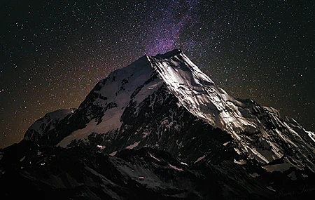 风景 山脉 星星 晴朗 晴空 天空 4K壁纸