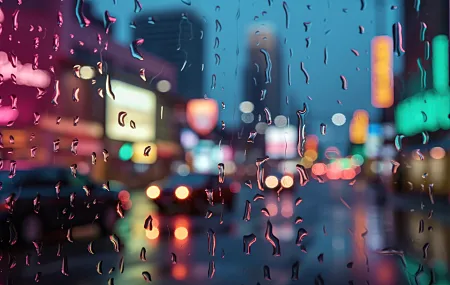  城市 雨 窗 城市灯 