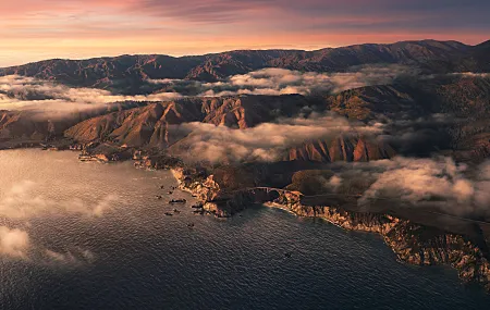 水 山 云 风景 鸟瞰 手机壁纸 4K壁纸