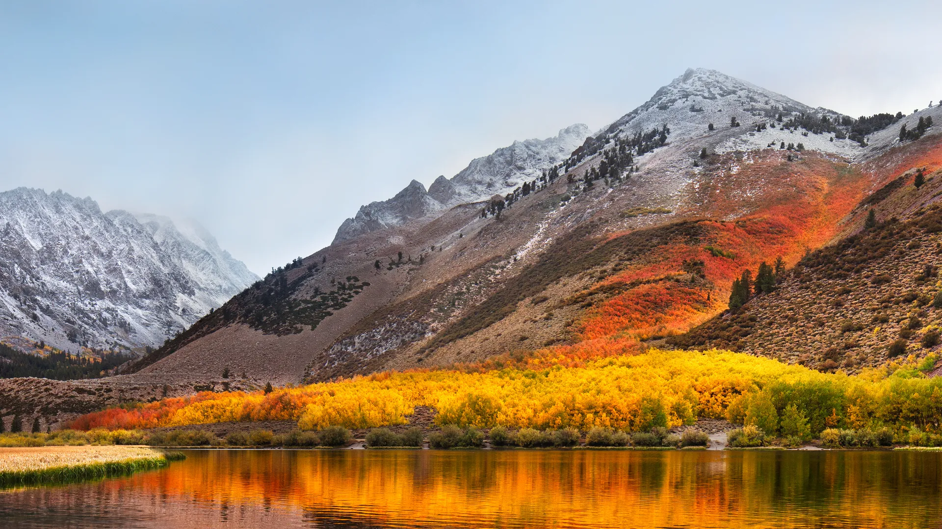 自然 山脉 风景 树木 瀑布 水 反射 