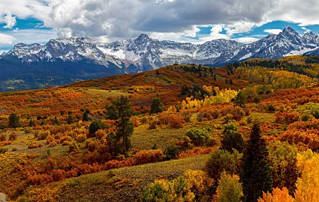 秋天，风景，自然，山脉，电脑壁纸，4K壁纸