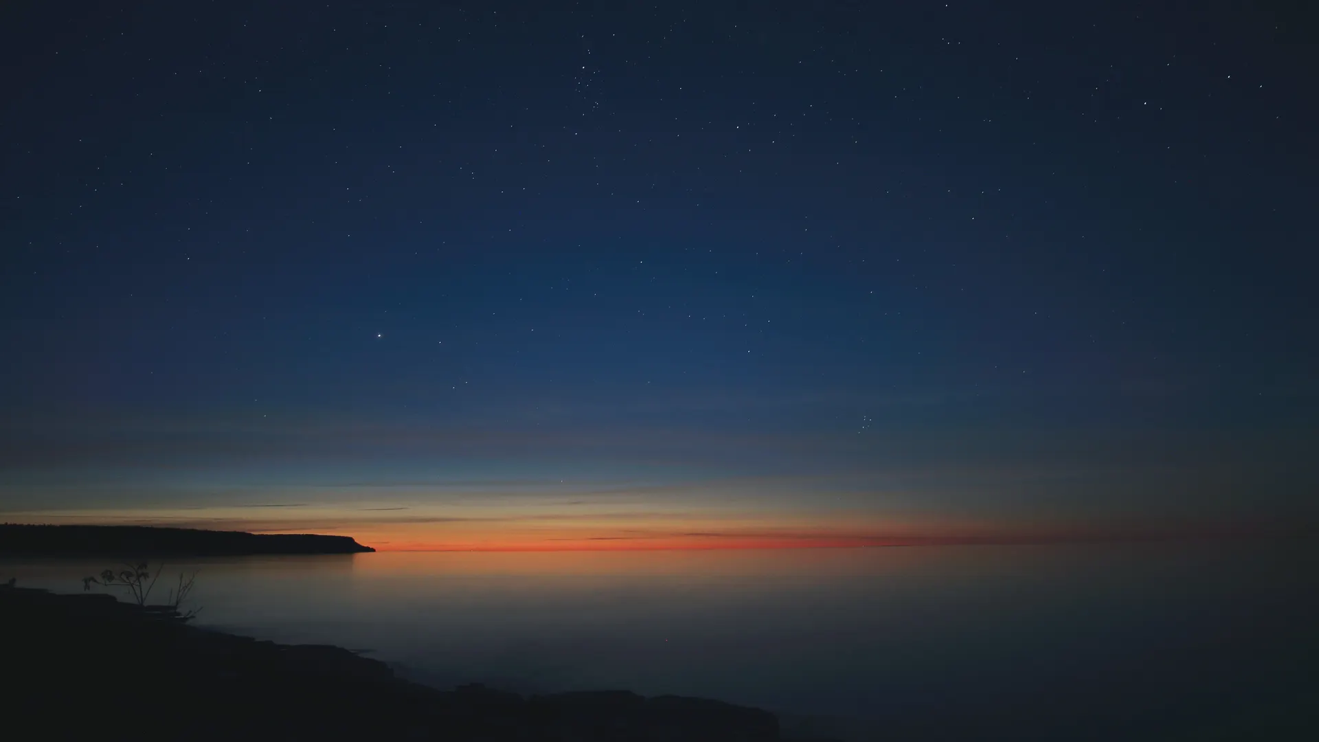 日落 水 星夜 风景 星星 