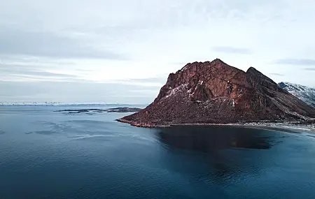 风景 自然 海洋 海岸 悬崖 山 雪 水 云 天空 4K壁纸