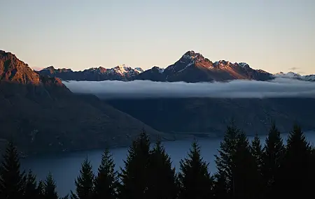 风景 森林 山脉 云 水 湖 自然 