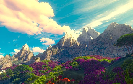 快乐 巫师：狂野狩猎 巫师 风景 游戏CG 天空 云 绿色 日落 太阳 