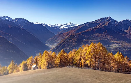 秋天 自然 户外 风景 山脉 