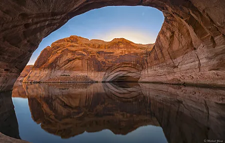 简单背景 自然 天空 摄影 风景 反射 带水印 悬崖 水 