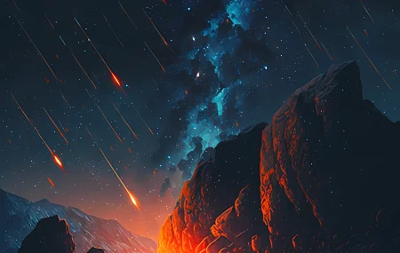 紫色背景 星星 彗星 4壁纸