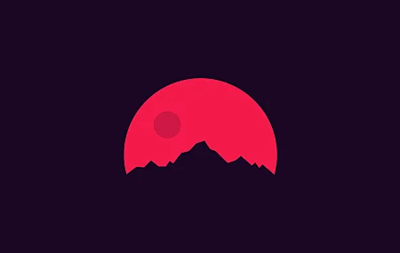 山脉 极简主义 红色 简单背景 阳光 AI艺术 自然 