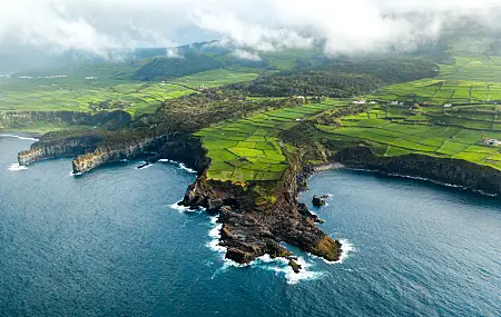 亚速尔群岛 海岸 鸟瞰 野外 